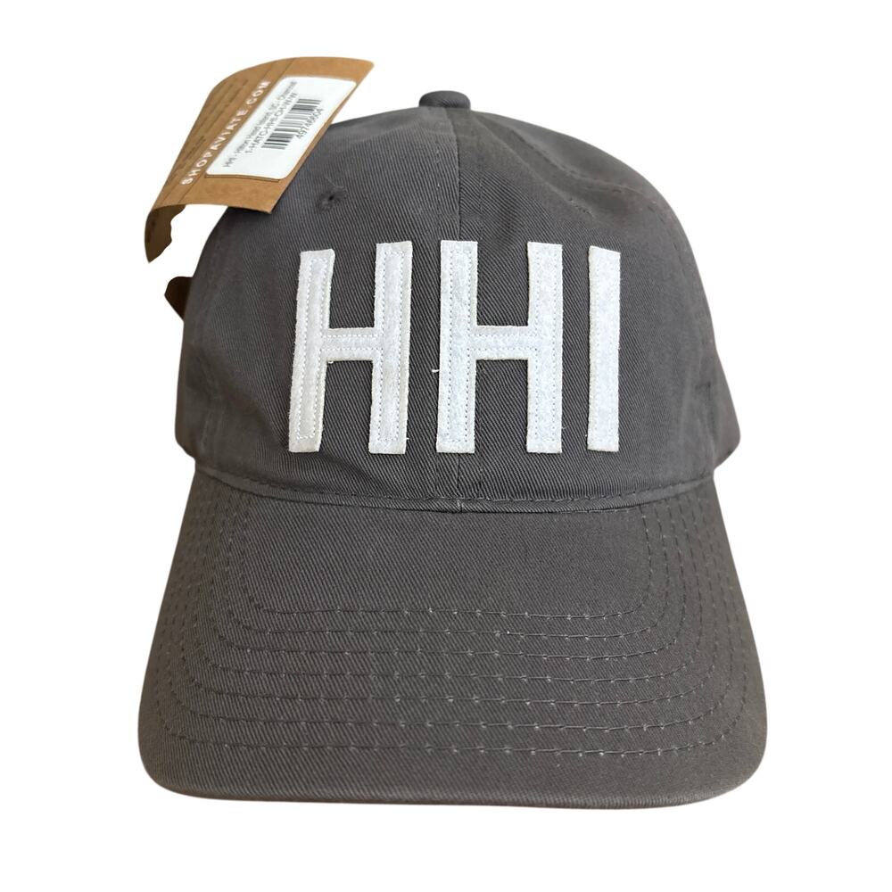 NWT Aviate HHI Hilton Head Island Airport Code Hat Strap Dad Cap Charcoal